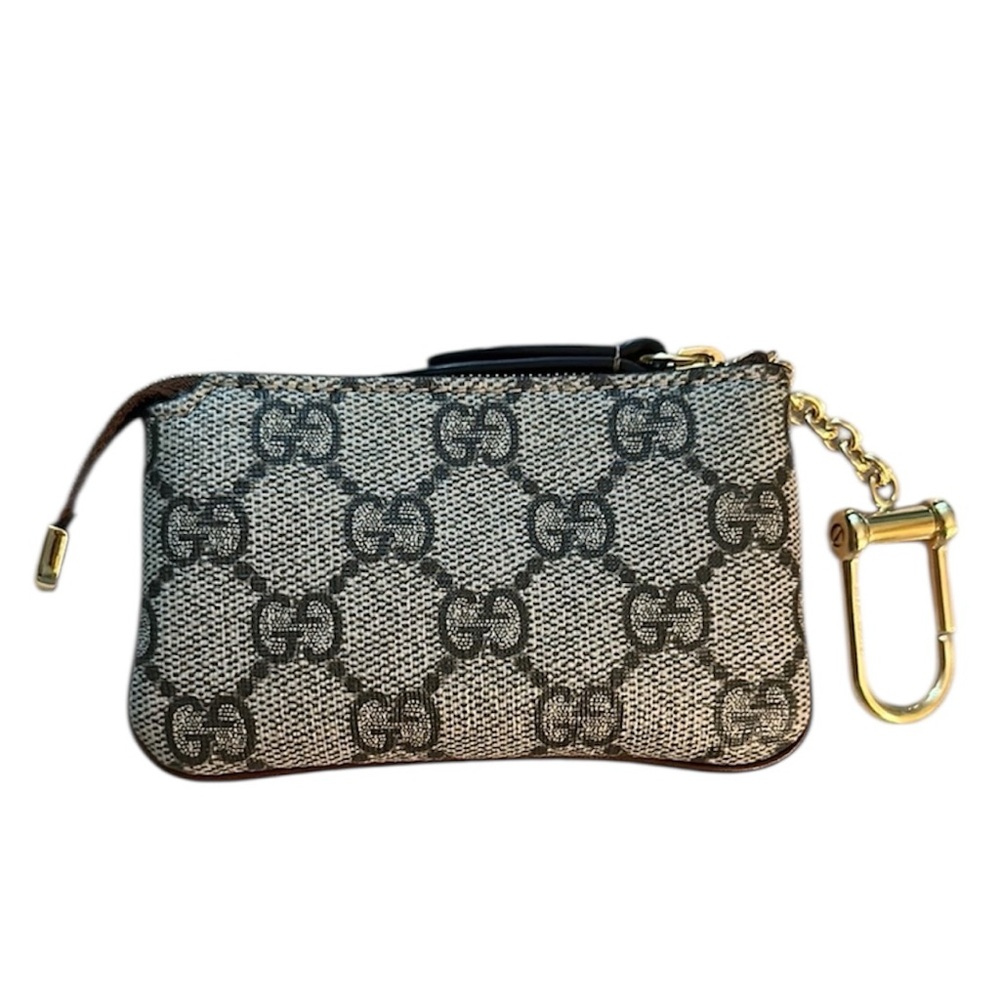 Gucci GG Beige and Brown Monogram Key Pouch